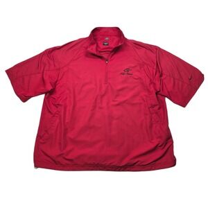 Nike Golf Pullover Short‎ Sleeve Windbreaker Mens XL Red Osage National Jacket